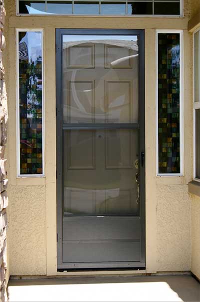 Traditional Storm Door in front of modern home