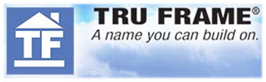 Logo with TF and home above it that says Tru Frame A name you can build on