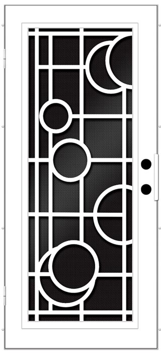 Black and White Screen Door Design Drawing this one with circles spaced out and overlapping