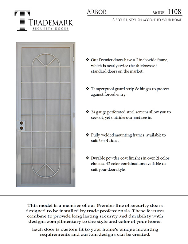 Trademark Security Doors Sacramento Ca A To Z Window Screens Arbor Door
