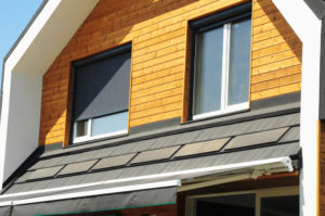 energy saving home with roll down window shade