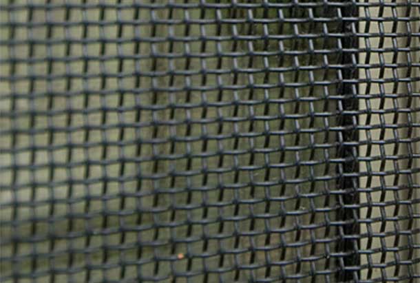 Closeup of metal mesh for screen door