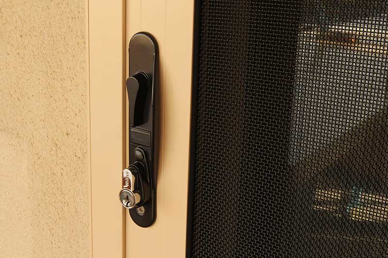 AtoZ Screens - Sliding Security Door Handle Close Up