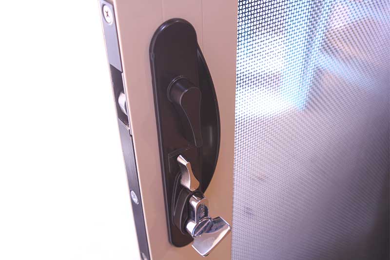  Sliding Security Door Handle Close Up Black Door handle 