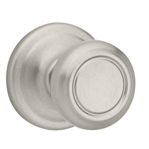 Silver door handle in round knob style